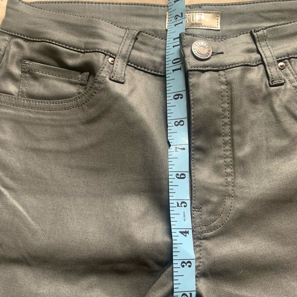 NWT Kut from the Kloth High Rise Kelsey Fab Ab Ankle Flare In coated gray size 8 - Picture 11 of 12
